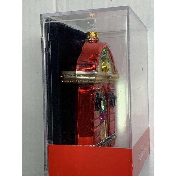 Macys Holiday Lane Front Door Decorated Christmas 2009 Molded Glass Ornament NEW - Picture 6 of 9